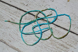 CORAL REEF Silk Cords Hand Dyed Hand Sewn Strings, Qty 1 to 25 Cords 2-3mm Jewelry Making Craft Cord, Aqua, Turquoise, Tan, Green, Brown