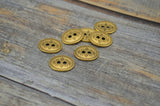 TierraCast TRIBAL Buttons Antique Gold Button, 19mm Qty 4 to 20 Round, Great for Leather Wrap Clasps