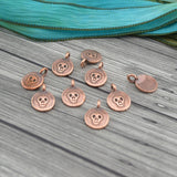 Skull Charms, Antique Copper, TierraCast, Tiny Skully Charms, Halloween Charm Drops, Qty 4 to 20, Day of the Dead, Dia De Los Muertos