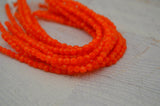 Opal Orange 4mm Faceted Round Beads / Firepolished Czech Glass Beads / Bohemian Fire Polished Spacers Qty 50 Bright Orange Tangerine