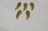 TierraCast WING Pendants, ANTIQUE BRASS 28mm Angel Wings Charms Qty 4 To 20 Bronze Focal or Earring Drops