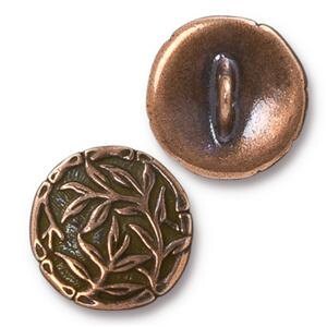 TierraCast Bamboo Metal Buttons, Asian Bamboo Button, Qty 4 to 20 Antique Copper, Round, Great for Leather Wraps or Jewelry