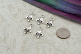 TierraCast FLEUR de Lis charms - 19mm tall pendant drops in antique silver - Tierra Cast flower charm - French Lily drop