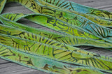 ISLAND LIFE Batik Ribbon Sold By the Yard, Hand Dyed Ribbon, Dyed in Bali, Hand Sewn Cotton Vegan Ribbons, Aqua Blue, Green Bracelet Wraps