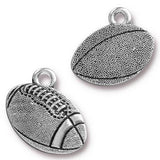 FOOTBALL Charms, TierraCast Sports Drops, Antique Silver, School Spirit Pendants 18mm Double Sided Qty 4 to 20 Foot Ball Sports Team Jewelry