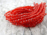 SIAM RUBY Red Czech Glass Round Beads Qty 50 Faceted Round 3mm /Firepolished Tiny Ruby Red Czech Beads /Bright Red