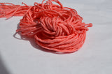Coral 2-3mm Silk Cords - Hand Dyed Hand Sewn Cording - Soft Orange Pink Silk Strings for Jewelry or Crafts - Qty 1 to 25