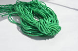 EMERALD Silk Cords Hand Dyed Hand Sewn Strings, Green Silk Cording Qty 1 to 25 Cords 2-3mm Jewelry Making Craft Stringing Supplies