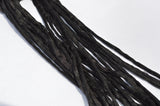 BLACK Silk Cords, Hand Dyed Silk Strings 3 Yards 3-4mm, JamnGlass Silk Cording Jewelry Making Craft Cords