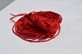 RED Silk Cords, Hand Dyed Hand Sewn Strings, Bright Cherry Red Silk Cording Qty 1 to 25 Cords 2-3mm Jewelry Making Craft Stringing Supplies