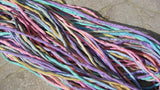 SWEET PASTEL Silk Cords Assortment Qty 10 to 50 Strings 2-3mm, Pink Blue Green Ivory, Hand Dyed For Kumihimo Braids Bracelet Wraps Necklaces