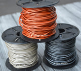 2mm Round Leather Cord, Qty 4 to 25 Yard Spool, Leather Cording, Orange, Light Silver or Gray Metallic Cord, Genuine Cord