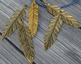 TierraCast Feather Pendants,  Large 3" Feather Charms, 72mm, Antique Gold, Qty 1 to 4, TierraCast Pewter, Made in the US, Lead Free