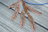 TierraCast Feather Pendant,  Medium 2" Feather Charm, 49mm, Antique Copper, Qty 1 to 4, Western Southwest Pewter Charms, Made in the US