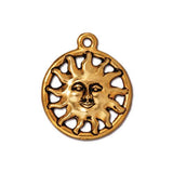 Sunshine Drops, TierraCast Charms, Antique Gold, Qty 4 to 20, Sun Face Pendants, Yoga Meditation Wrap Bracelet Charm