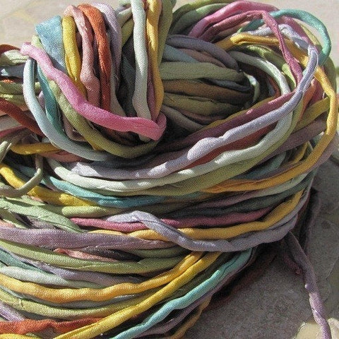 SOFTER SHADES Silk Cord, Silk Cording, Bulk Assortment 10 to 50 Hand Dyed Hand Sewn 2-3mm Silk Strings, Jewelry Making Craft Cords