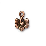 TierraCast LARGE BLOSSOM Charms, Antique Copper Qty 2 to 20, 16mm Flower Pendant, Made in the USA Lead Free Pewter Jewelry Making Components