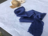 Navy Blue, Ivory or Gold Silk RIbbon, Ripped Ribbons, Wrap Bracelets, Hand Dyed Silk Sewn, 2" Wide x 3 Yards Dark, Wedding Decorations, Brid