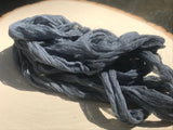 Gray Silk Ribbon Hand Ripped Sheer Silk Hand Dyed 3" Wide x 3 Yards, For Hair Bows, Raw Edge Wedding Flower Decoration or Invitation Ribbon