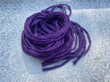 Purple silk cords - 3mm to 4mm hand dyed hand sewn cording - Jewelry Necklace Wrap Bracelets - Handfasting, Kumihimo braiding cord supplies