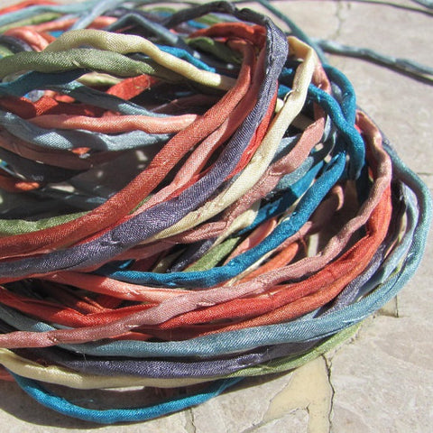 SANTA FE Collection Silk Strings, Hand Dyed Silk Cords, Strings Bulk Quantity 10 to 100, Kumihimo Braids, Bracelet Wraps or Jewelry Crafts