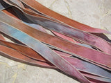 EARLY HARVEST 5 Silk Ribbons Hand Dyed and Sewn Watercolor Jamnglass. Silk Ribbon for Jewelry, Necklaces and Bracelet Wraps