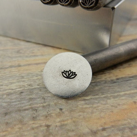 Lotus Metal Stamp 4.5mm, Tiny Outline Design, Great Meditation Yoga Stamp, Stamping Tool for DIY Jewelry