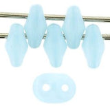 Milky Aquamarine 2/5mm 25 Grams SuperDuos / 2x5mm Czech Glass Beads Pastel Aqua Blue Super Duo Two Hole Bead/ Kumihimo / Beadweaving