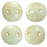 PALE TURQUOISE STARDUST /Czech Lentil Beads /Qty 50 /Czech Glass 2 Hole Beads /6mm