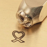 Heart Shaped Breast Cancer Ribbon Metal Stamp ImpressArt Design Stamp 6 mm Pink, Steel Stamp