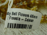 FREESIA CELSIAN Baby Bell Flowers Czech Glass Beads Qty 50 Amber Topaz Flower Beads