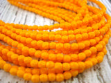 SUNFLOWER YELLOW Czech Glass Round Beads Faceted 3mm Qty 50 Firepolished Small Golden Yellow