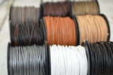 Black, Gray Metallic, or White Leather Cord 2mm 12 Feet Round Cording Great Leather Wrap Cords