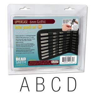 6mm GOTHIC Alphabet Uppercase Metal Stamp Kit by Beadsmith 6 mm 1/4" Upper Case Letters & Ampersand, Jewelers Tool for Metal Stamped Jewelry