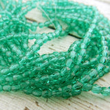 Emerald Czech Glass Beads /3mm Firepolished /Round Faceted Beads /Qty 50,