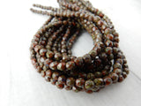 PICASSO UMBER Brown Faceted Round Czech Glass Beads 3mm Qty 50 Firepolished Tiny Brown Beads