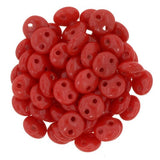 OPAQUE RED CzechMates Lentil Beads /Bright Red /2 hole /6 mm /Czech Glass /Lentils /Full Strand of 50 Beads