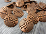 Tribal Pathways Button, Antique Copper Metal Button, 20mm Qty 4 Great Leather Wrap Clasps Clothing Buttons