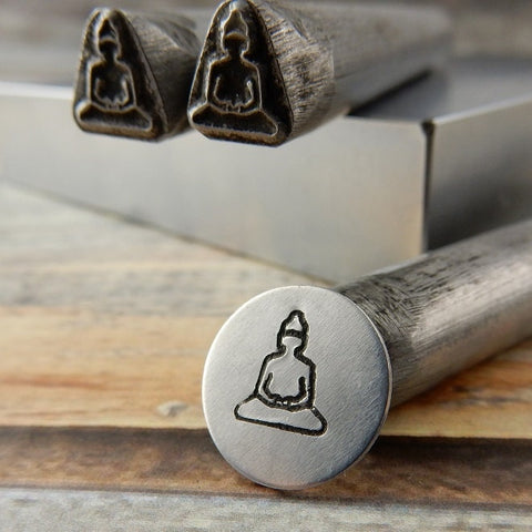 Buddha Metal Stamp, Outline Stamp, 7mm, Yoga Meditation Design, Stamping Tool for DIY Jewelry