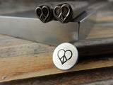 PEACE HEART Metal Stamp, Peace Sign Design, Outline Stamp, 7mm, Stamping Tool for DIY Jewelry