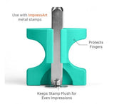 Simple Strike Jig for Holding 4mm ImpressArt Metal Stamps, Plus 4mm Heart Outline Stamp, Tool for Metal Stamping, Finger Saver - LakiKaiSupply