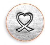 Heart Shaped Breast Cancer Ribbon Metal Stamp ImpressArt Design Stamp 6 mm Pink, Steel Stamp