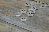 TierraCast TRIBAL Buttons Antique Silver Button, 19mm x 14mm Qty 4 to 20, Great for Leather Wrap Clasps